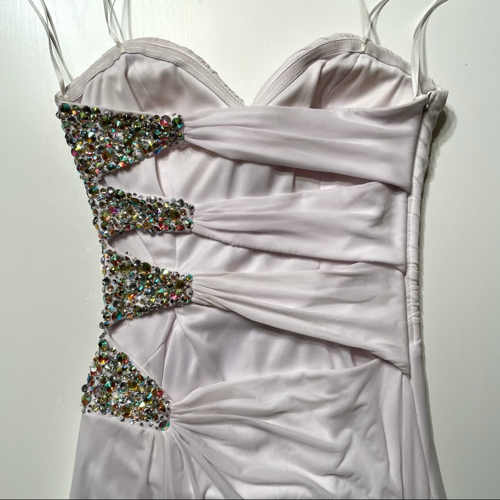LA FEMME STRAPLESS GOWN W/ SIDE LEG SLIT - Picture 4 of 8